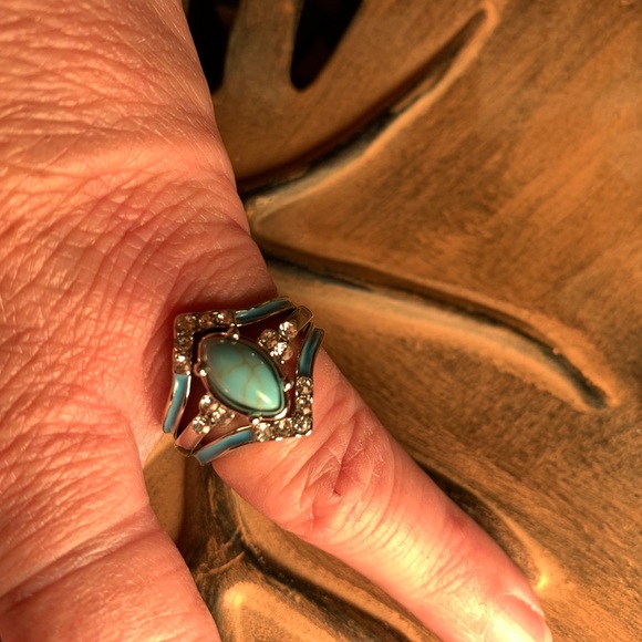NWOT 3pc set of a Elegant Fashion Creative Vintage style  Turquoise Ring - Picture 5 of 5